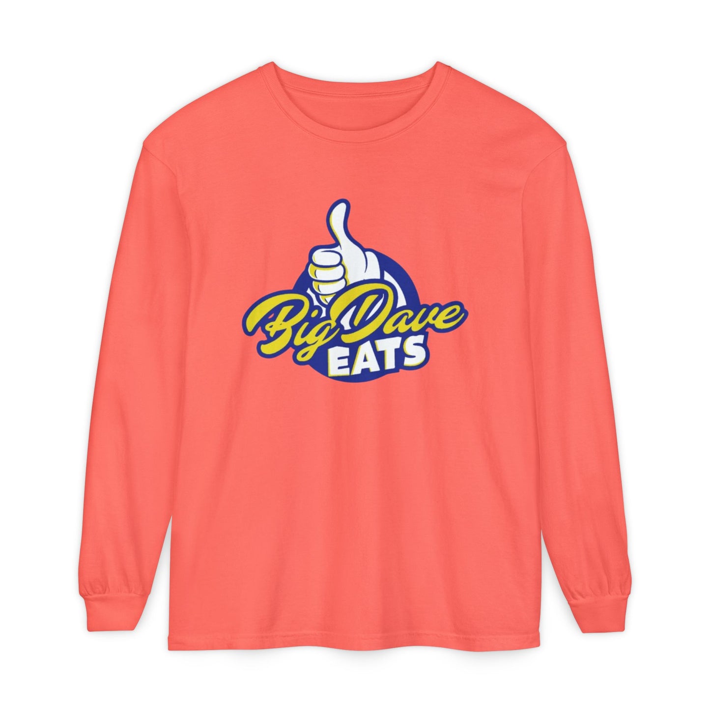 Big Dave Eats Long Sleeve T-Shirt - Casual Unisex Tee for Food Lovers