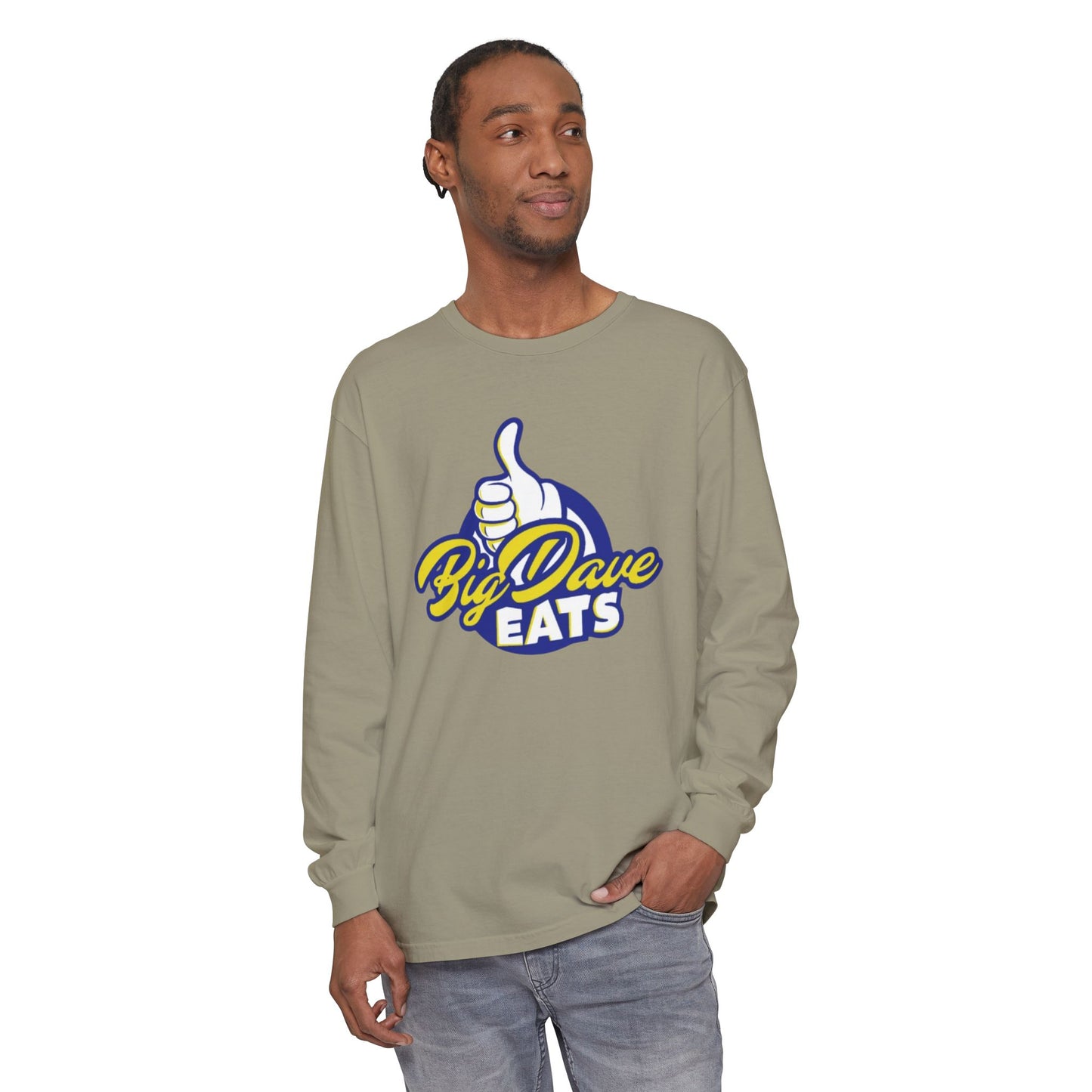 Big Dave Eats Long Sleeve T-Shirt - Casual Unisex Tee for Food Lovers