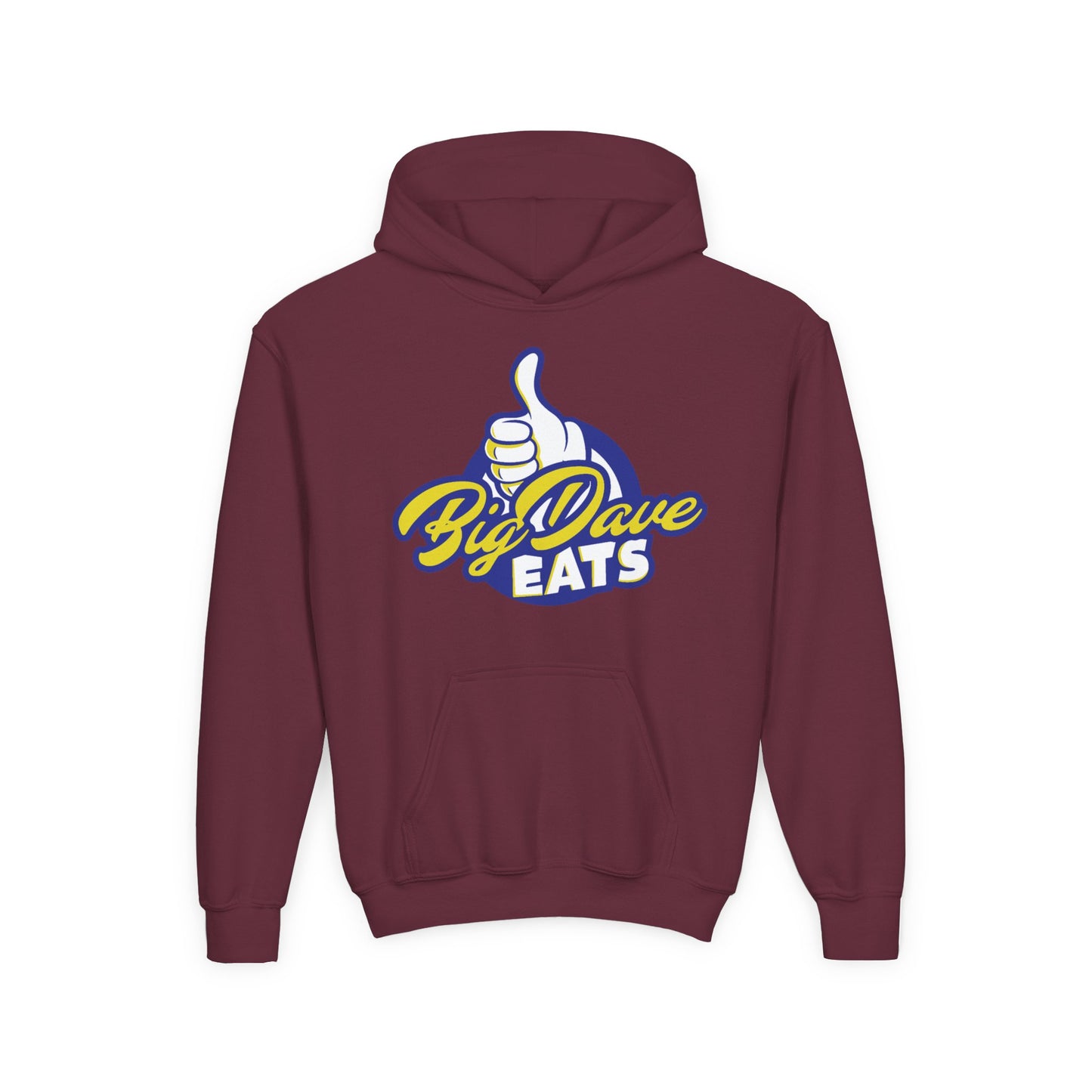 Youth Heavy Blend Hooded Sweatshirt - Big Dave Eats, Comfortable Hoodie for Kids, Perfect for Food Lovers, Fun Gift, Casual Wear