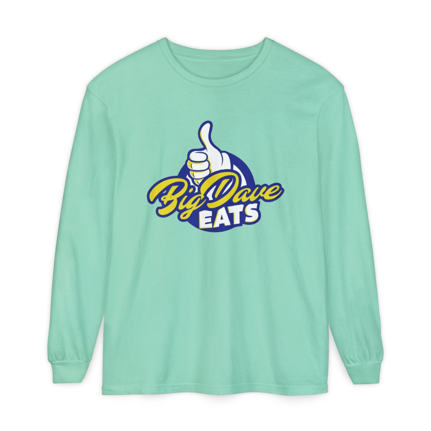 Big Dave Eats Long Sleeve T-Shirt - Casual Unisex Tee for Food Lovers