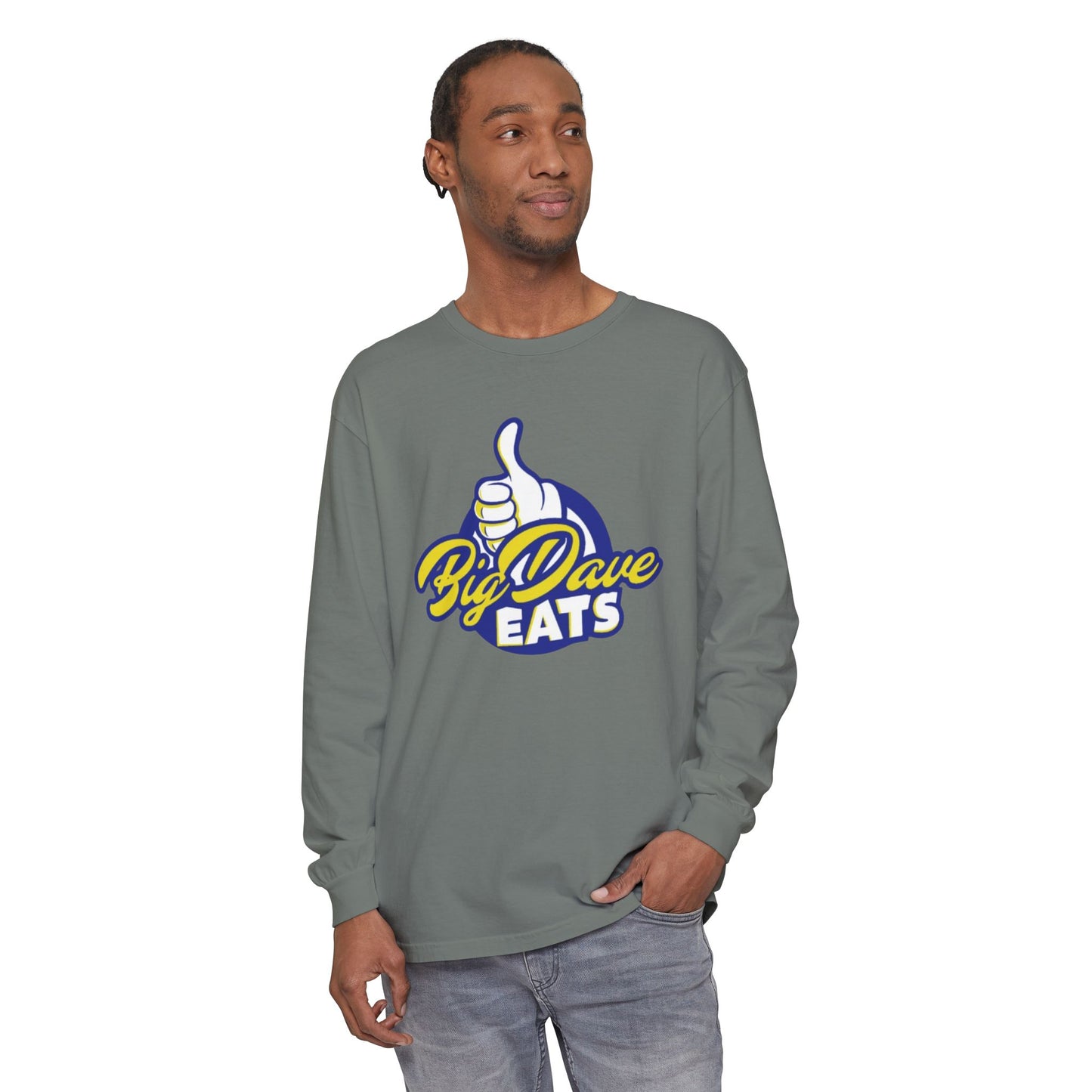Big Dave Eats Long Sleeve T-Shirt - Casual Unisex Tee for Food Lovers