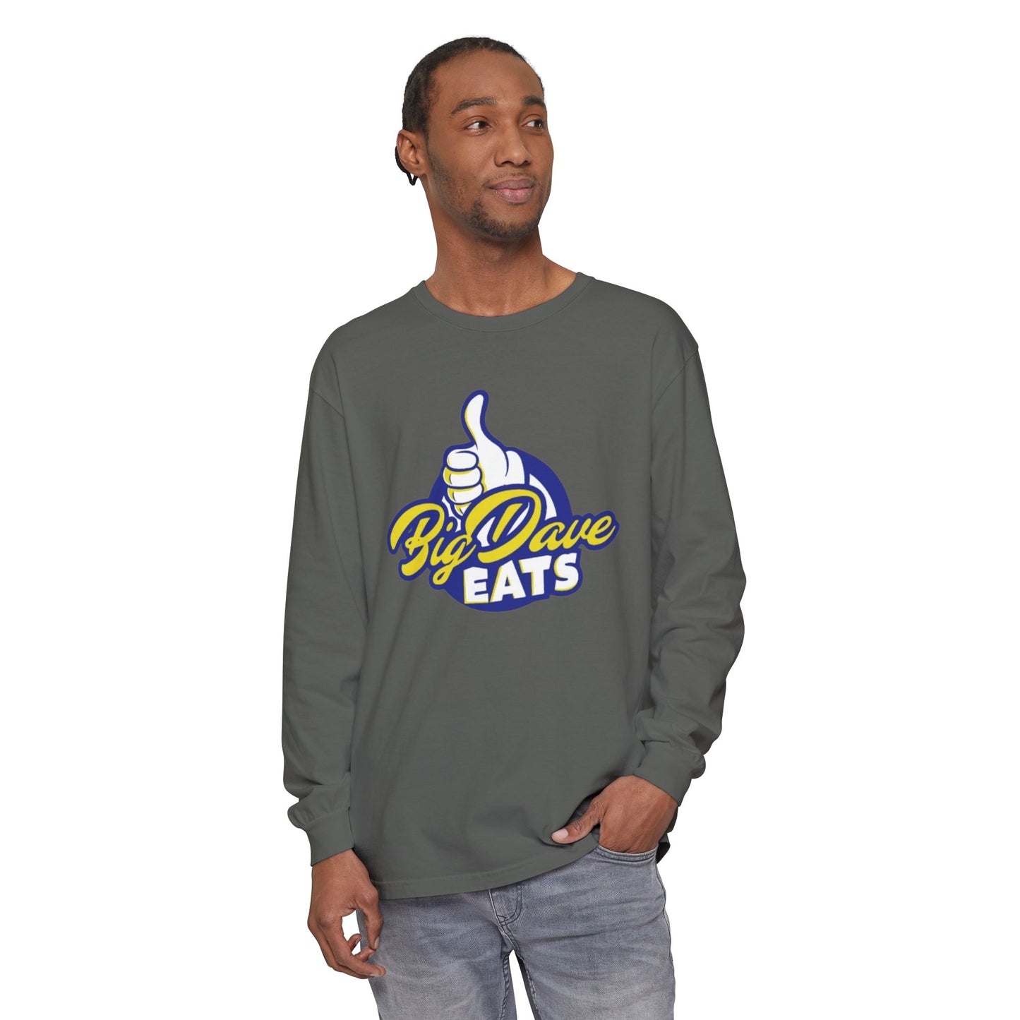 Big Dave Eats Long Sleeve T-Shirt - Casual Unisex Tee for Food Lovers