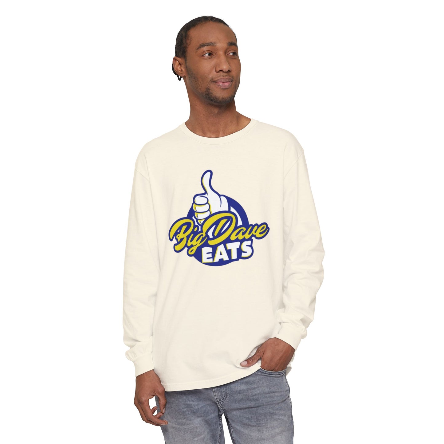 Big Dave Eats Long Sleeve T-Shirt - Casual Unisex Tee for Food Lovers