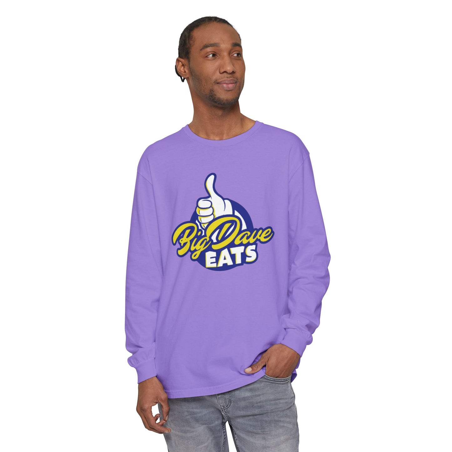 Big Dave Eats Long Sleeve T-Shirt - Casual Unisex Tee for Food Lovers