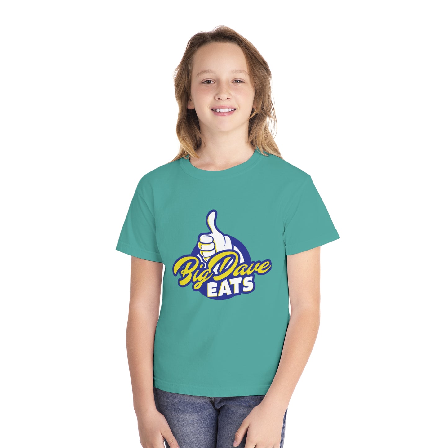 Youth Midweight Tee - Big Dave Eats, Fun T-Shirt for Kids, Perfect for Food Lovers, Casual Wear, Birthday Gift, Summer Style