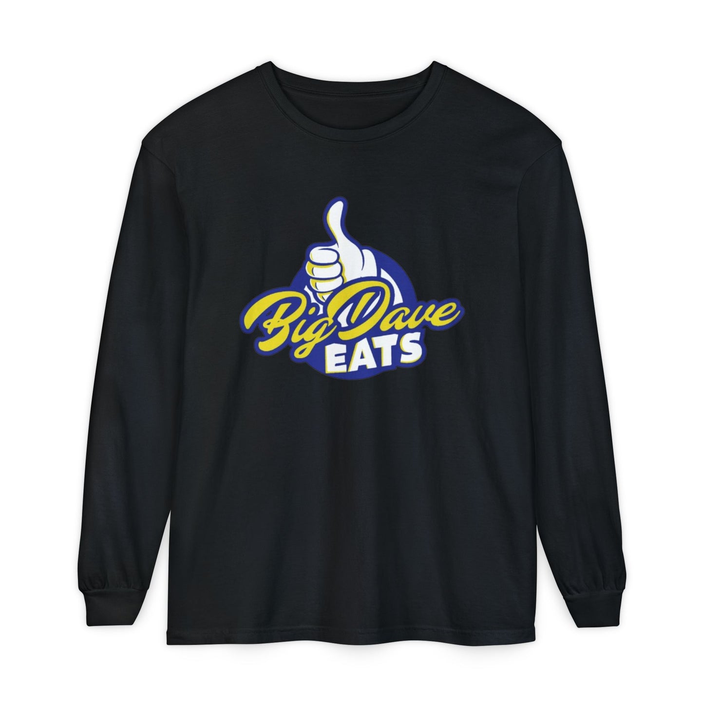 Big Dave Eats Long Sleeve T-Shirt - Casual Unisex Tee for Food Lovers