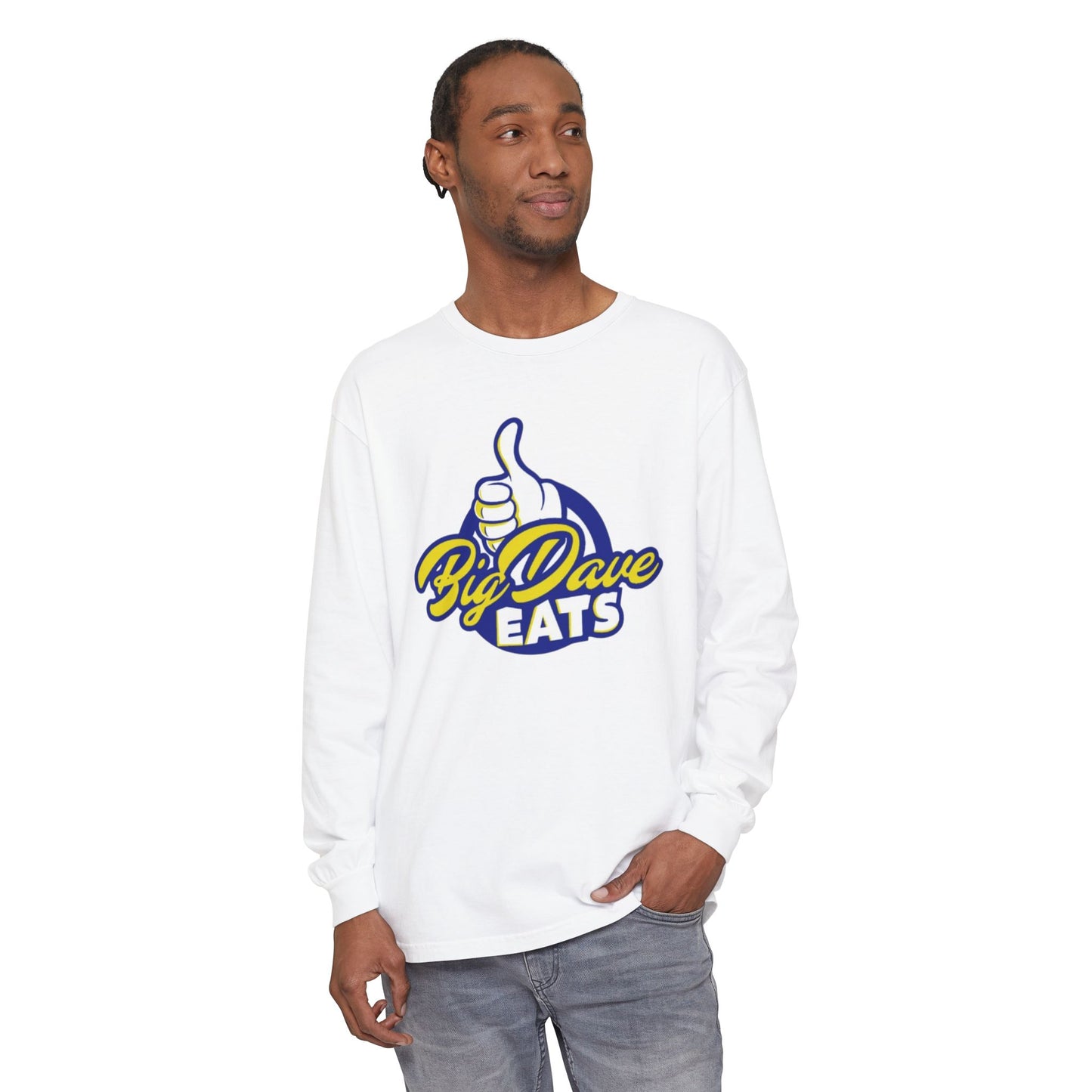 Big Dave Eats Long Sleeve T-Shirt - Casual Unisex Tee for Food Lovers