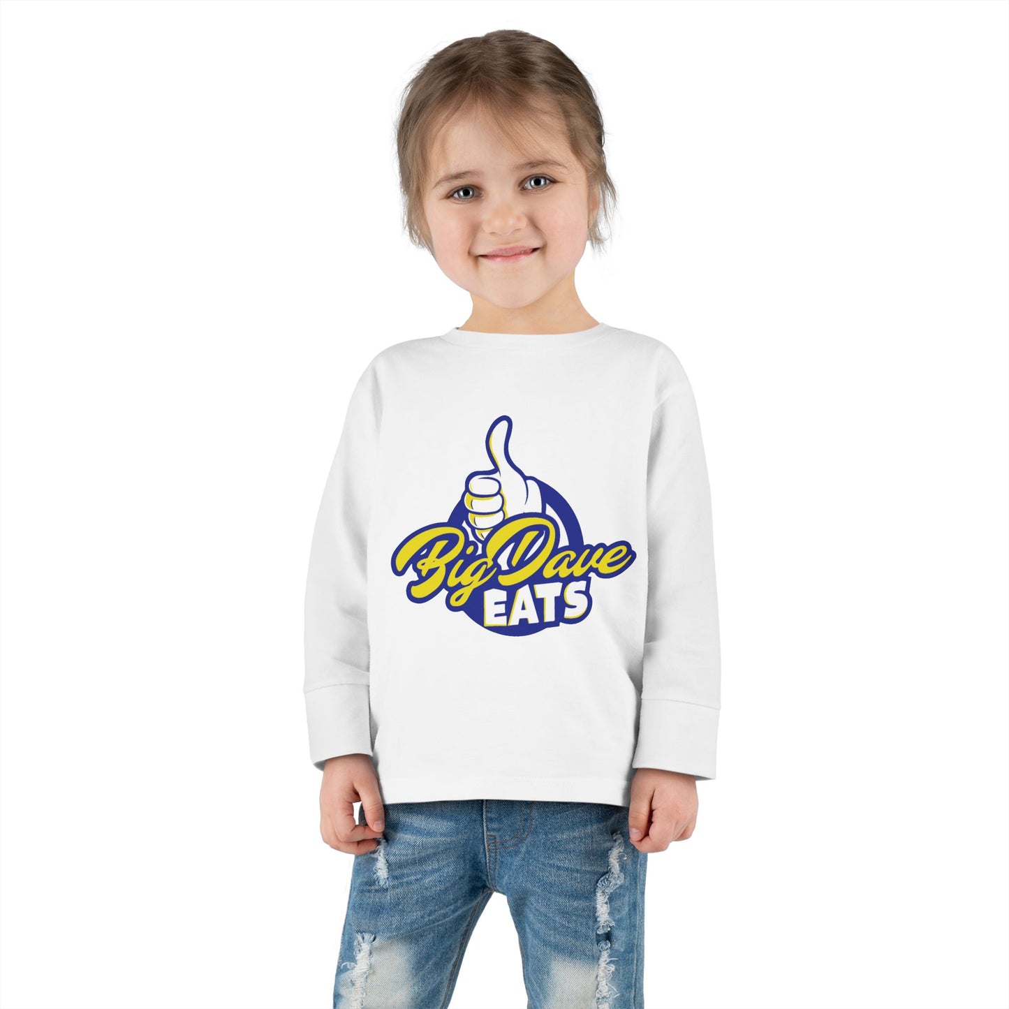 Toddler Long Sleeve Tee - Big Dave Eats, Gift for Kids, Casual Wear, Birthday Celebration, Family Gatherings, Fun Outfits