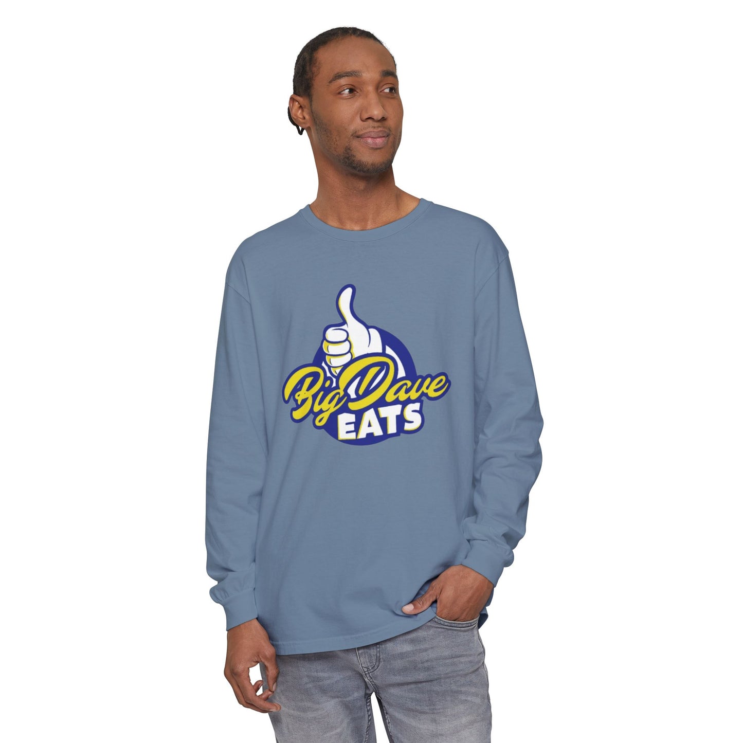 Big Dave Eats Long Sleeve T-Shirt - Casual Unisex Tee for Food Lovers