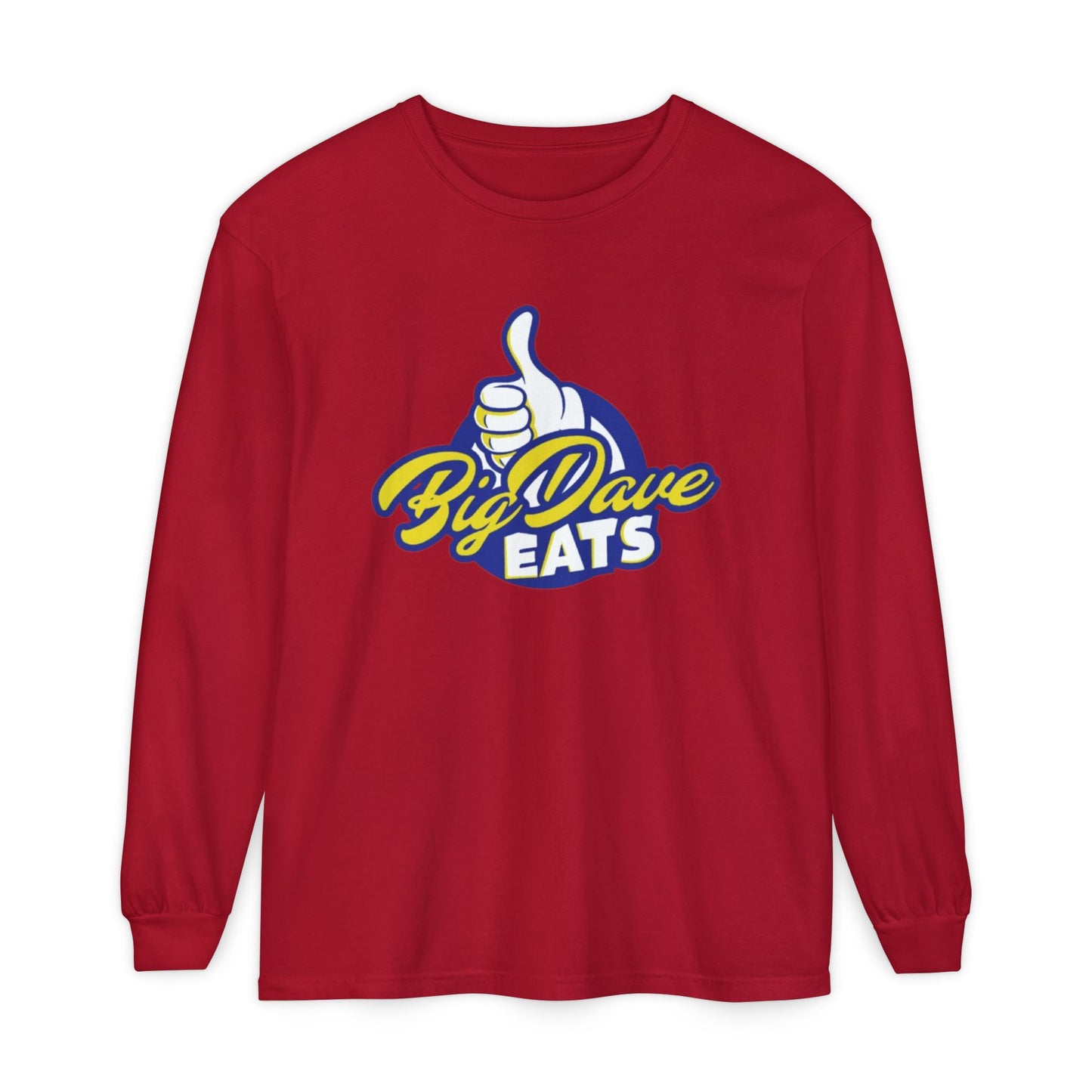 Big Dave Eats Long Sleeve T-Shirt - Casual Unisex Tee for Food Lovers