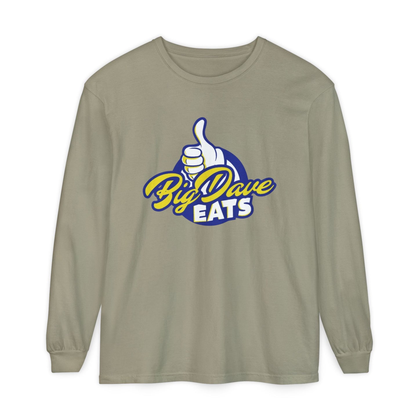 Big Dave Eats Long Sleeve T-Shirt - Casual Unisex Tee for Food Lovers