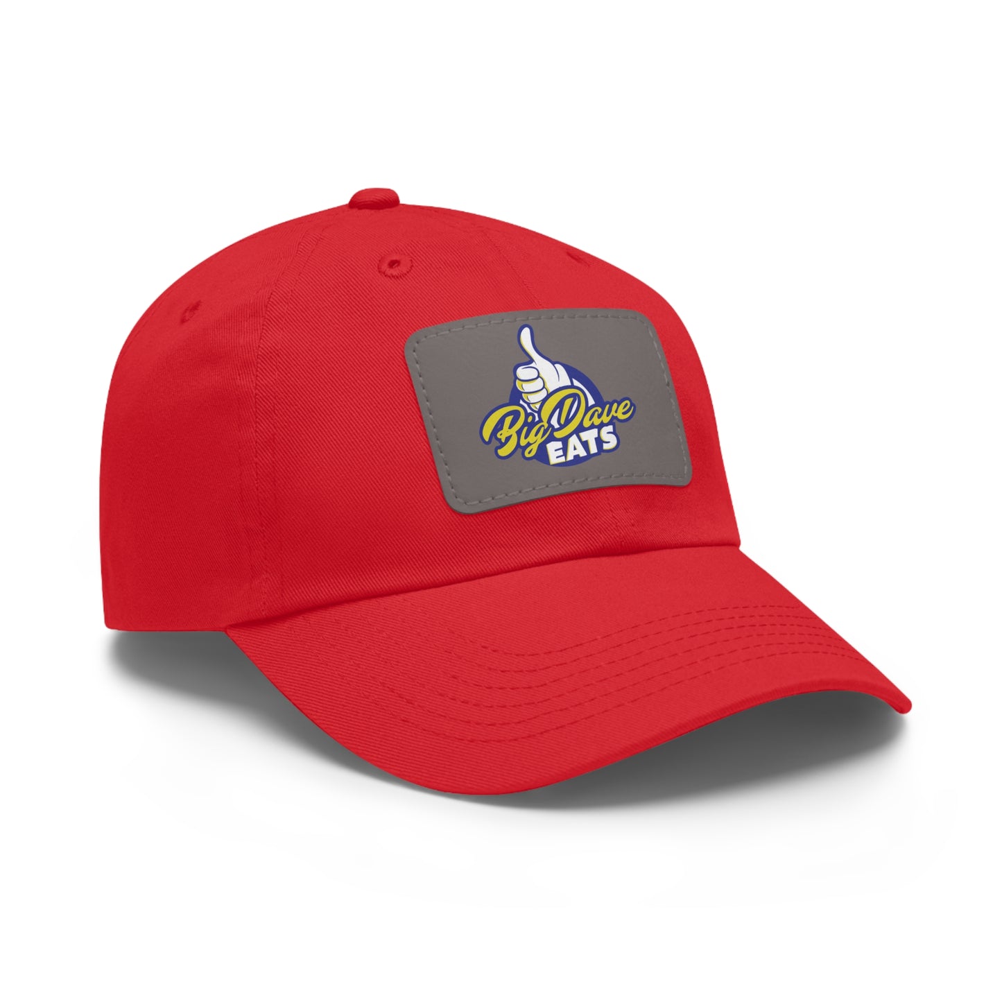 Stylish Leather Patch Dad Hat, Custom Cap for Foodies, Casual Headwear, Perfect Gift for Dads & Grilling Enthusiasts