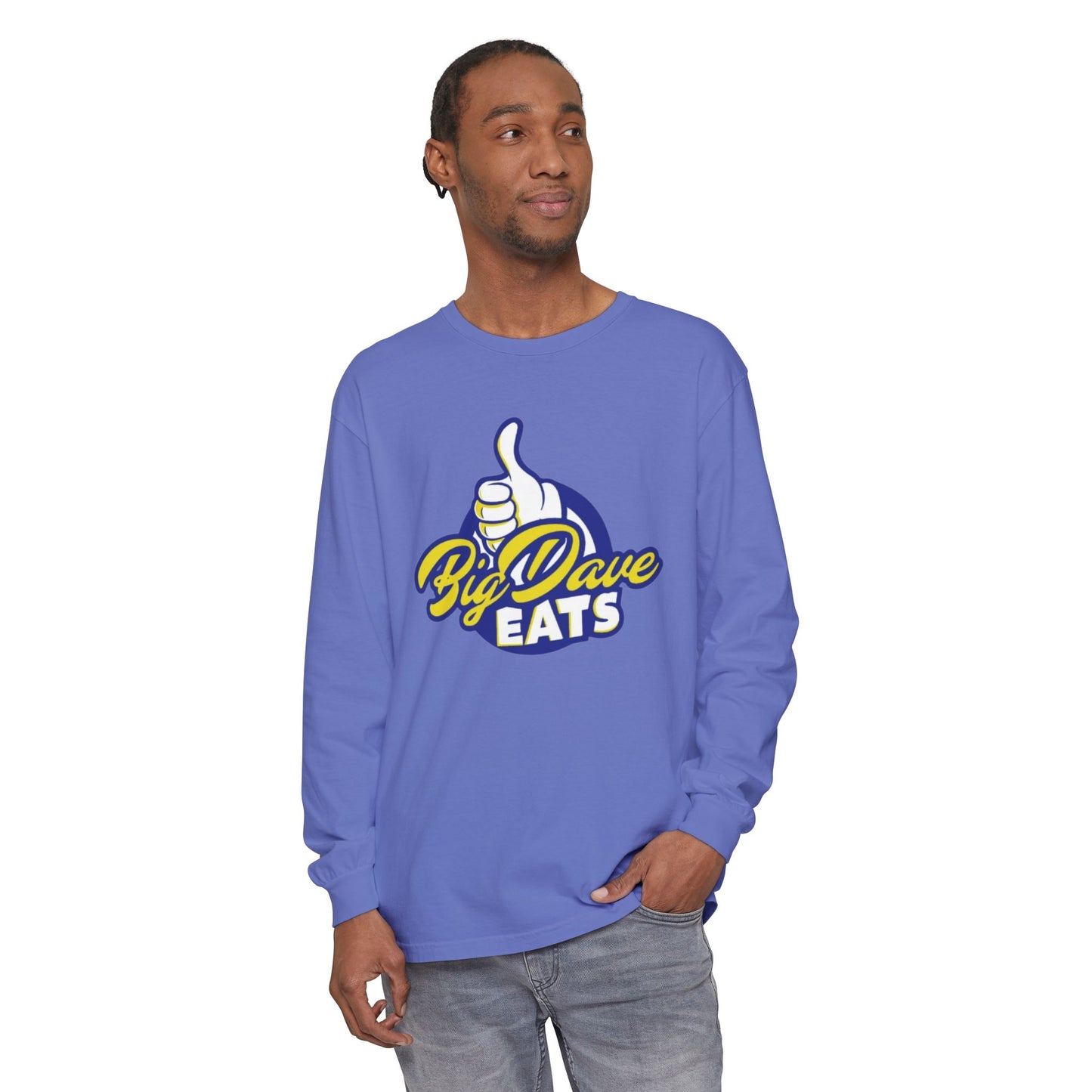 Big Dave Eats Long Sleeve T-Shirt - Casual Unisex Tee for Food Lovers