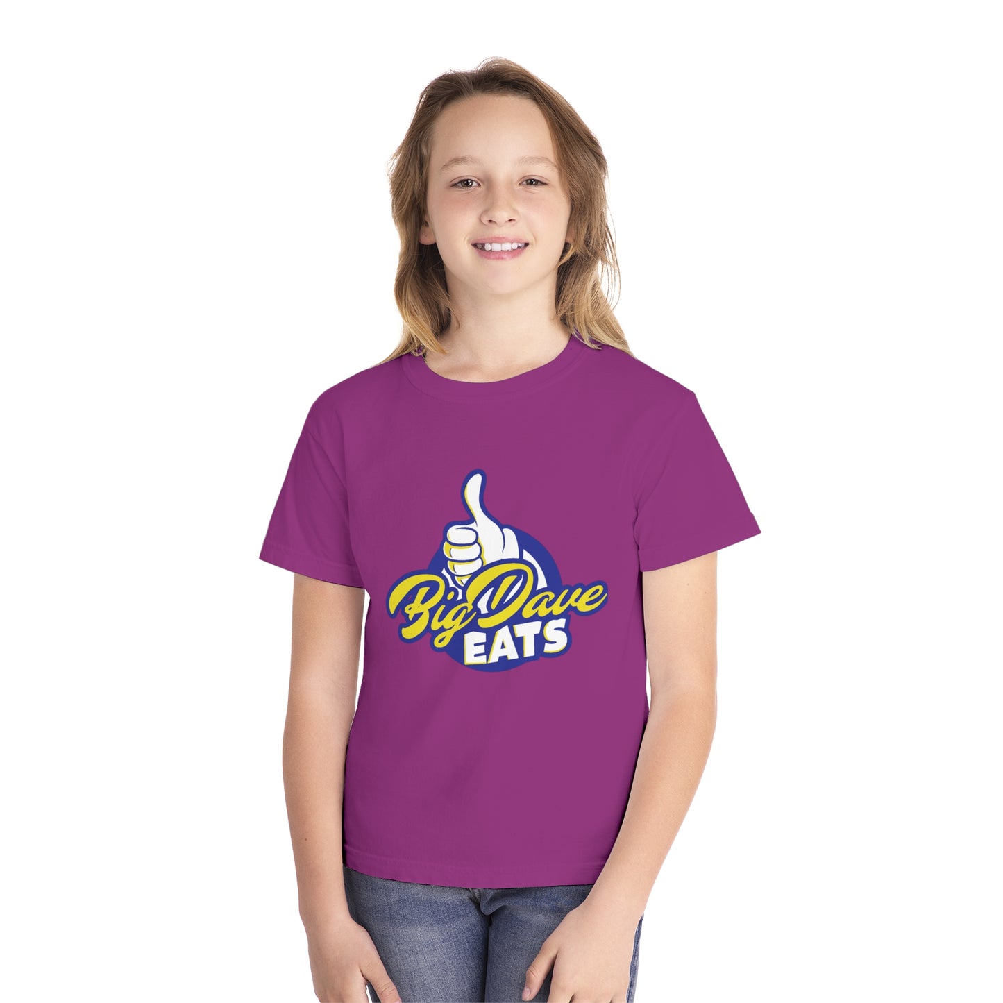 Youth Midweight Tee - Big Dave Eats, Fun T-Shirt for Kids, Perfect for Food Lovers, Casual Wear, Birthday Gift, Summer Style