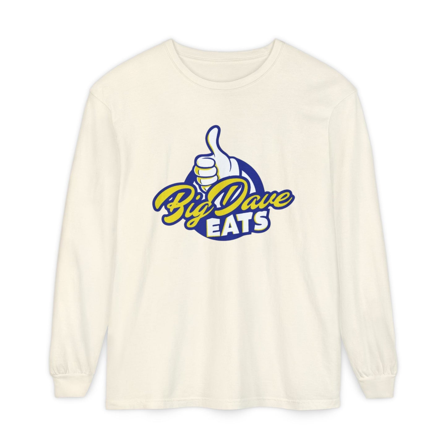 Big Dave Eats Long Sleeve T-Shirt - Casual Unisex Tee for Food Lovers