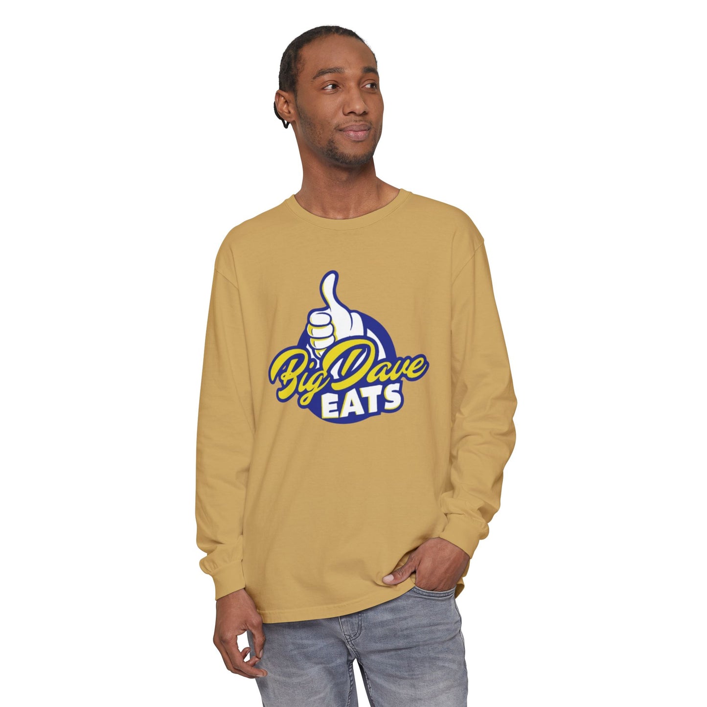 Big Dave Eats Long Sleeve T-Shirt - Casual Unisex Tee for Food Lovers