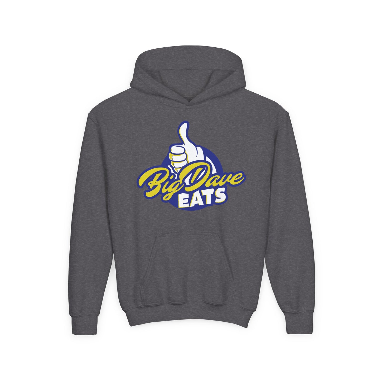 Youth Heavy Blend Hooded Sweatshirt - Big Dave Eats, Comfortable Hoodie for Kids, Perfect for Food Lovers, Fun Gift, Casual Wear