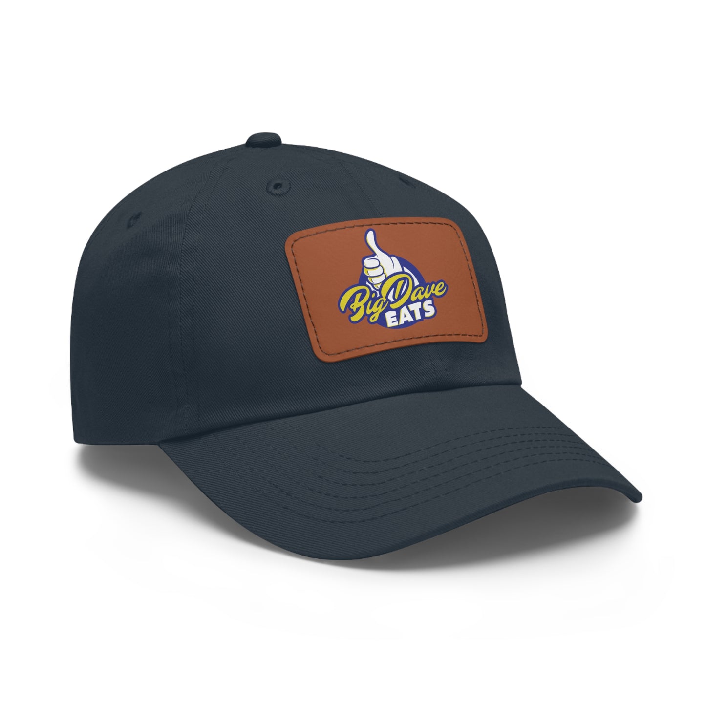 Stylish Leather Patch Dad Hat, Custom Cap for Foodies, Casual Headwear, Perfect Gift for Dads & Grilling Enthusiasts
