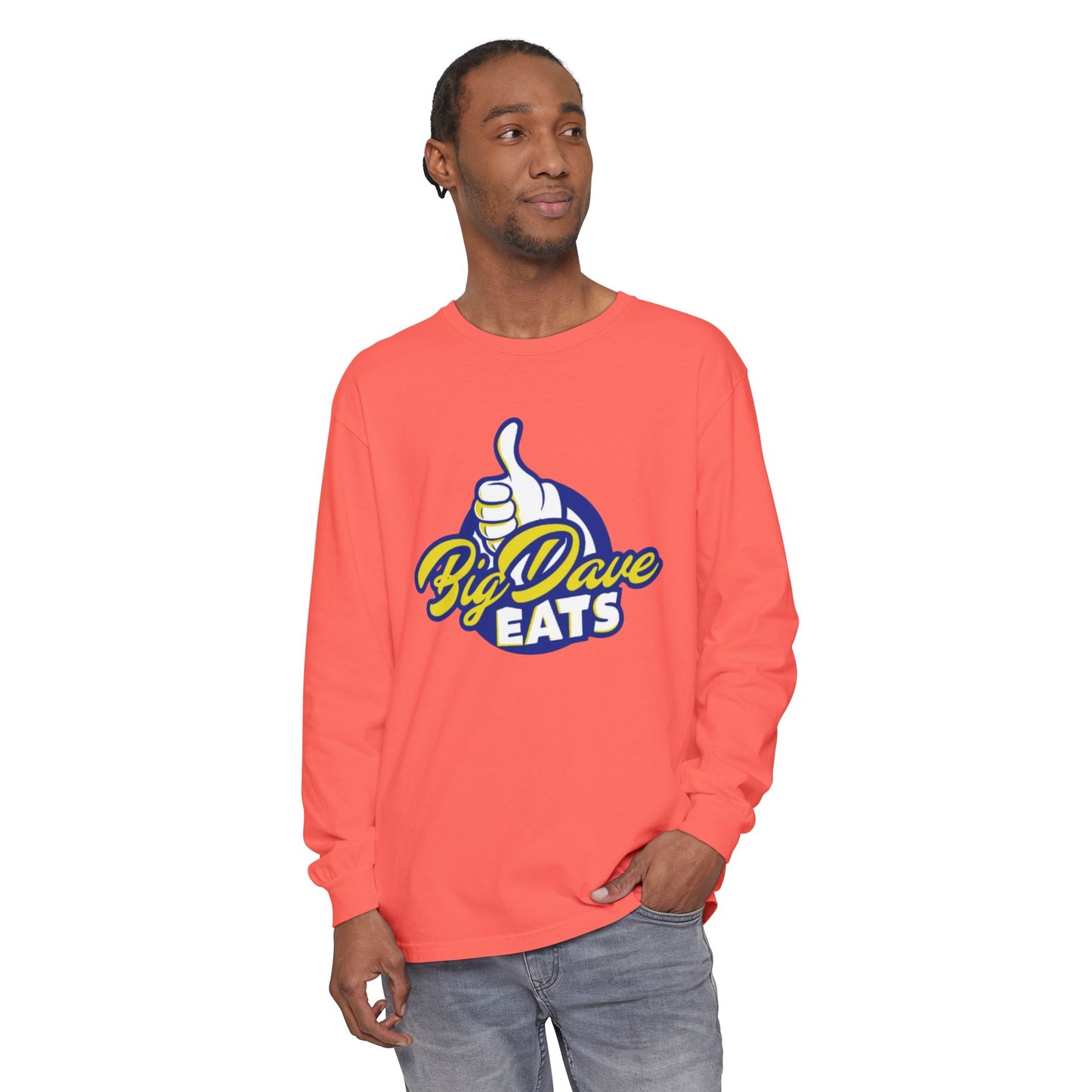 Big Dave Eats Long Sleeve T-Shirt - Casual Unisex Tee for Food Lovers