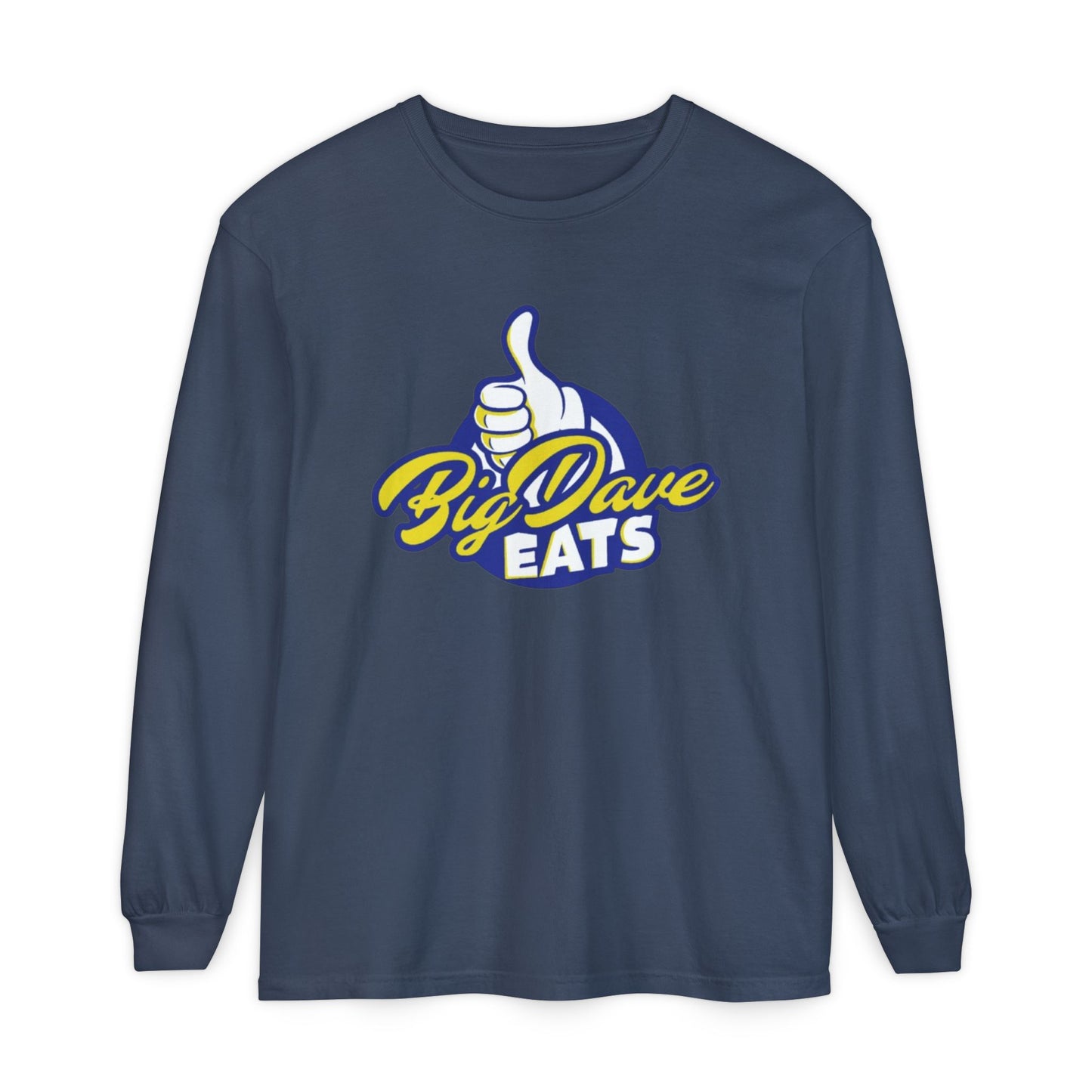 Big Dave Eats Long Sleeve T-Shirt - Casual Unisex Tee for Food Lovers