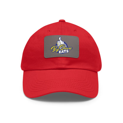 Stylish Leather Patch Dad Hat, Custom Cap for Foodies, Casual Headwear, Perfect Gift for Dads & Grilling Enthusiasts