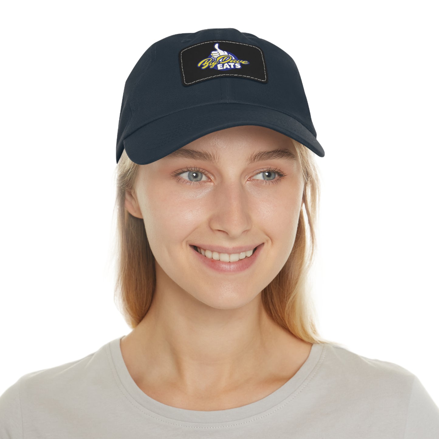 Stylish Leather Patch Dad Hat, Custom Cap for Foodies, Casual Headwear, Perfect Gift for Dads & Grilling Enthusiasts