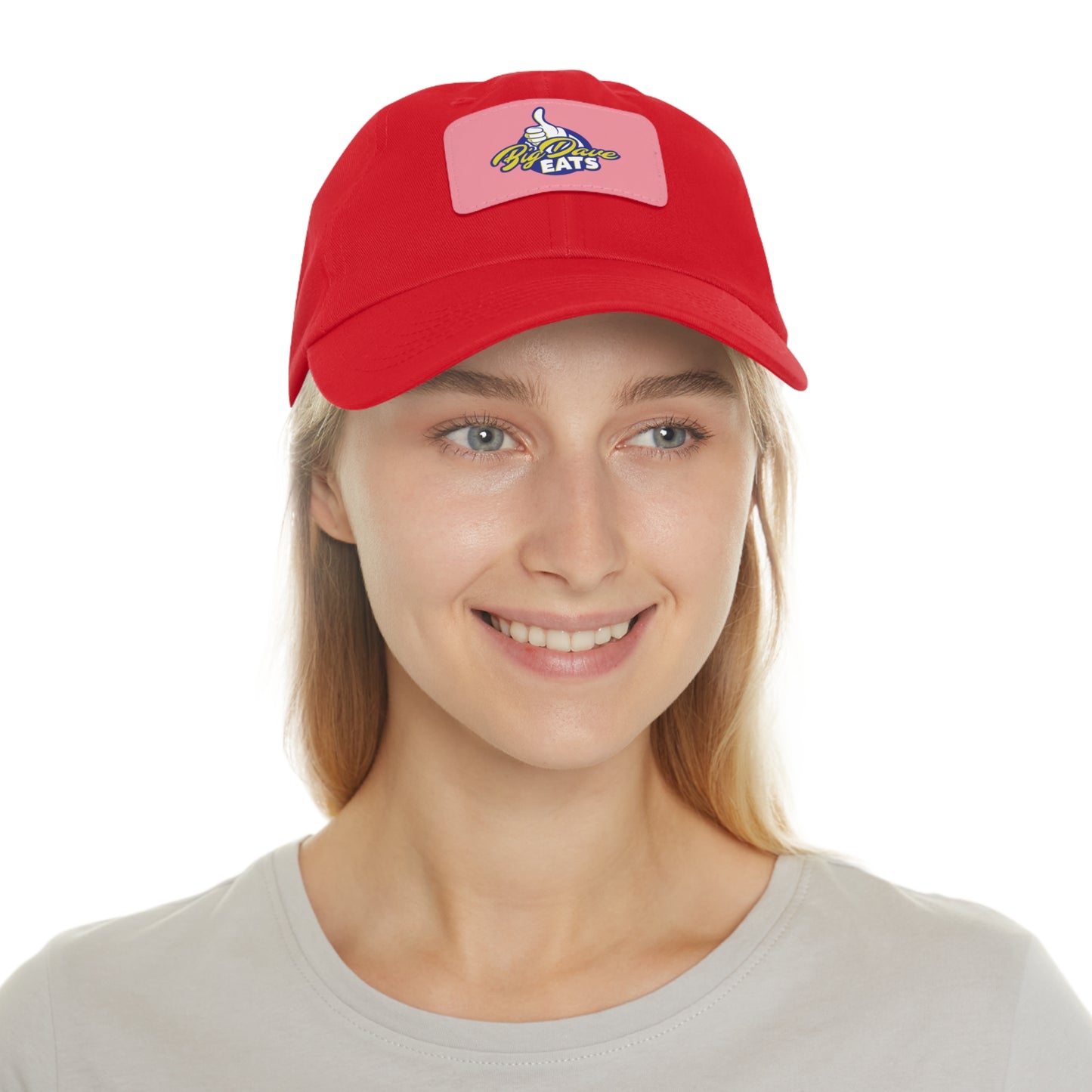 Stylish Leather Patch Dad Hat, Custom Cap for Foodies, Casual Headwear, Perfect Gift for Dads & Grilling Enthusiasts