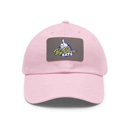 Stylish Leather Patch Dad Hat, Custom Cap for Foodies, Casual Headwear, Perfect Gift for Dads & Grilling Enthusiasts