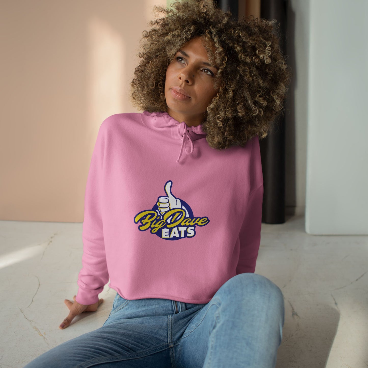 Fun Foodie Crop Hoodie - Big Dave EATS, Casual Wear, Gift for Food Lovers, Spring Fashion, Trendy Outfit