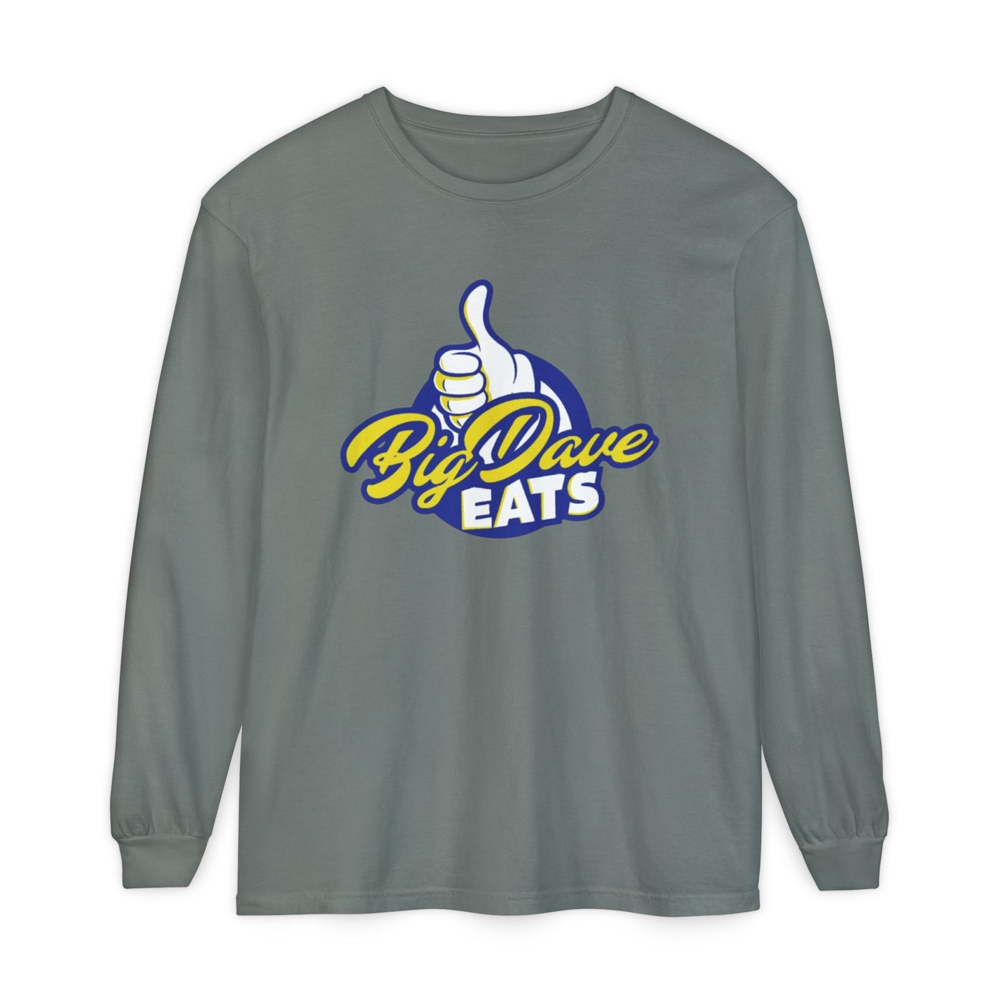 Big Dave Eats Long Sleeve T-Shirt - Casual Unisex Tee for Food Lovers