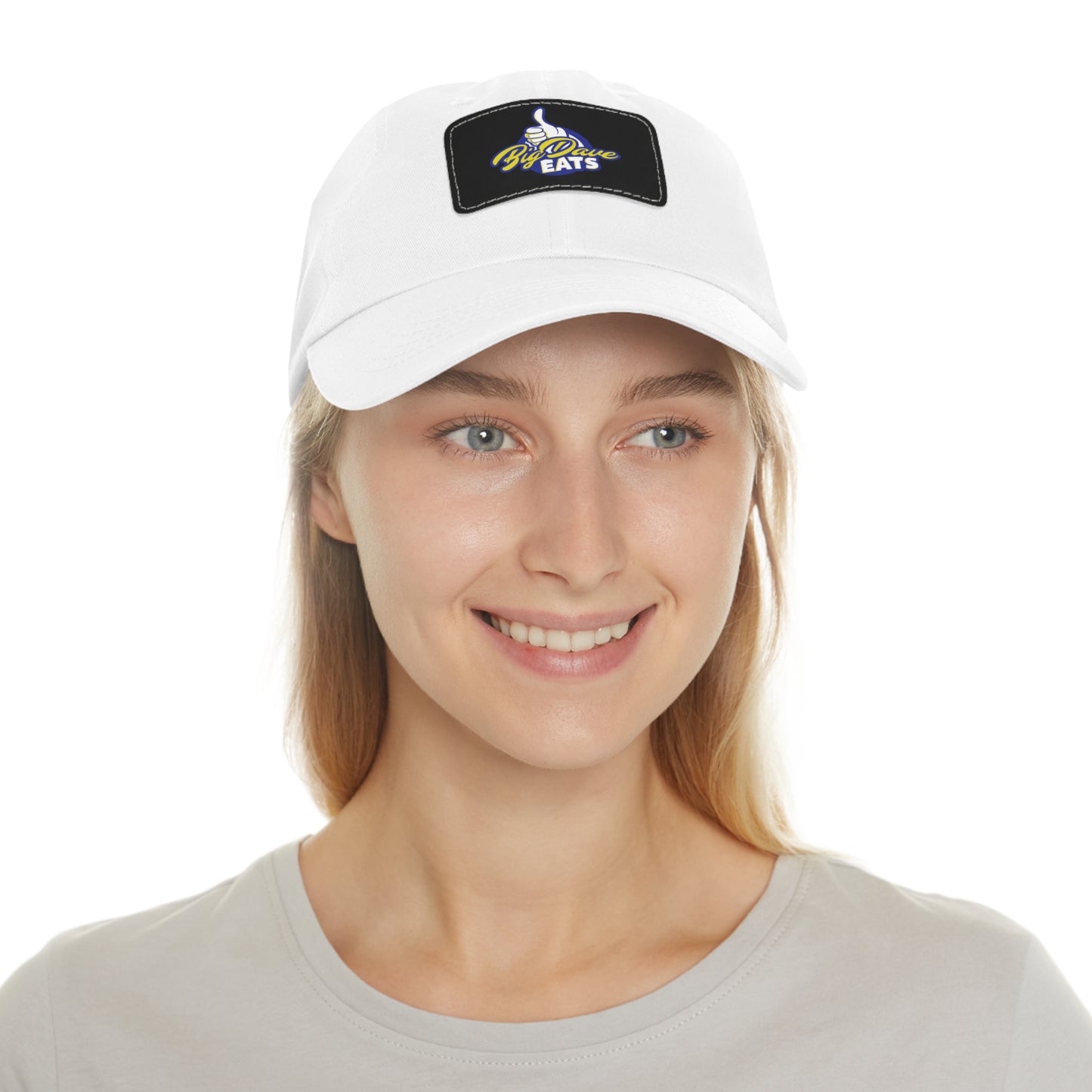 Stylish Leather Patch Dad Hat, Custom Cap for Foodies, Casual Headwear, Perfect Gift for Dads & Grilling Enthusiasts