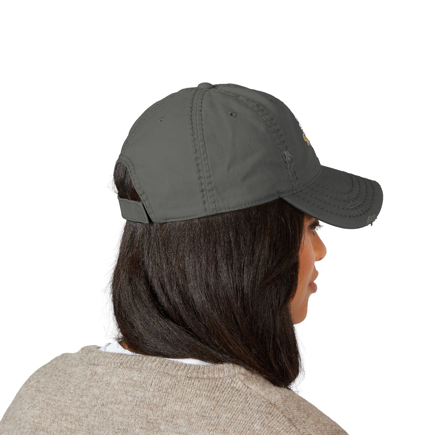 Distressed Dad Hat with Vintage Embroidery - Casual Style, Perfect Gift for Dads, Birthdays, Father's Day, Outdoors