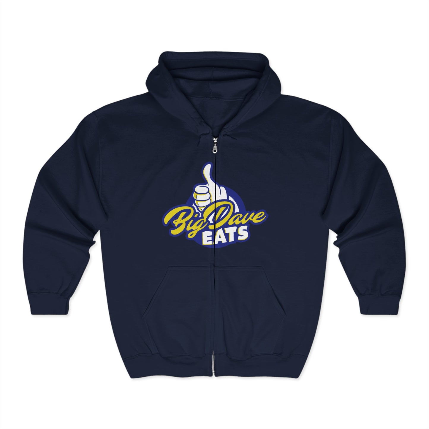 Big Dave Eats Zip Hoodie - Cozy Style, Casual Gift, Foodie Fashion, Cooking Enthusiast Apparel, Chef Hoodie