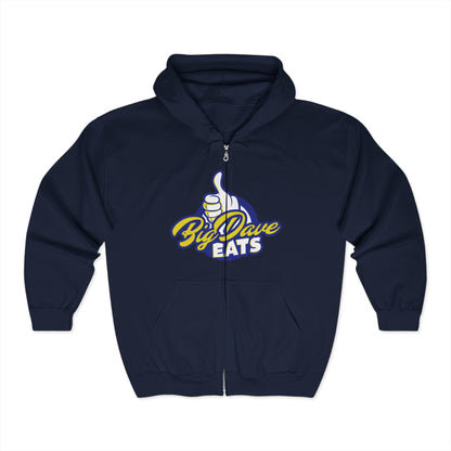 Big Dave Eats Zip Hoodie - Cozy Style, Casual Gift, Foodie Fashion, Cooking Enthusiast Apparel, Chef Hoodie