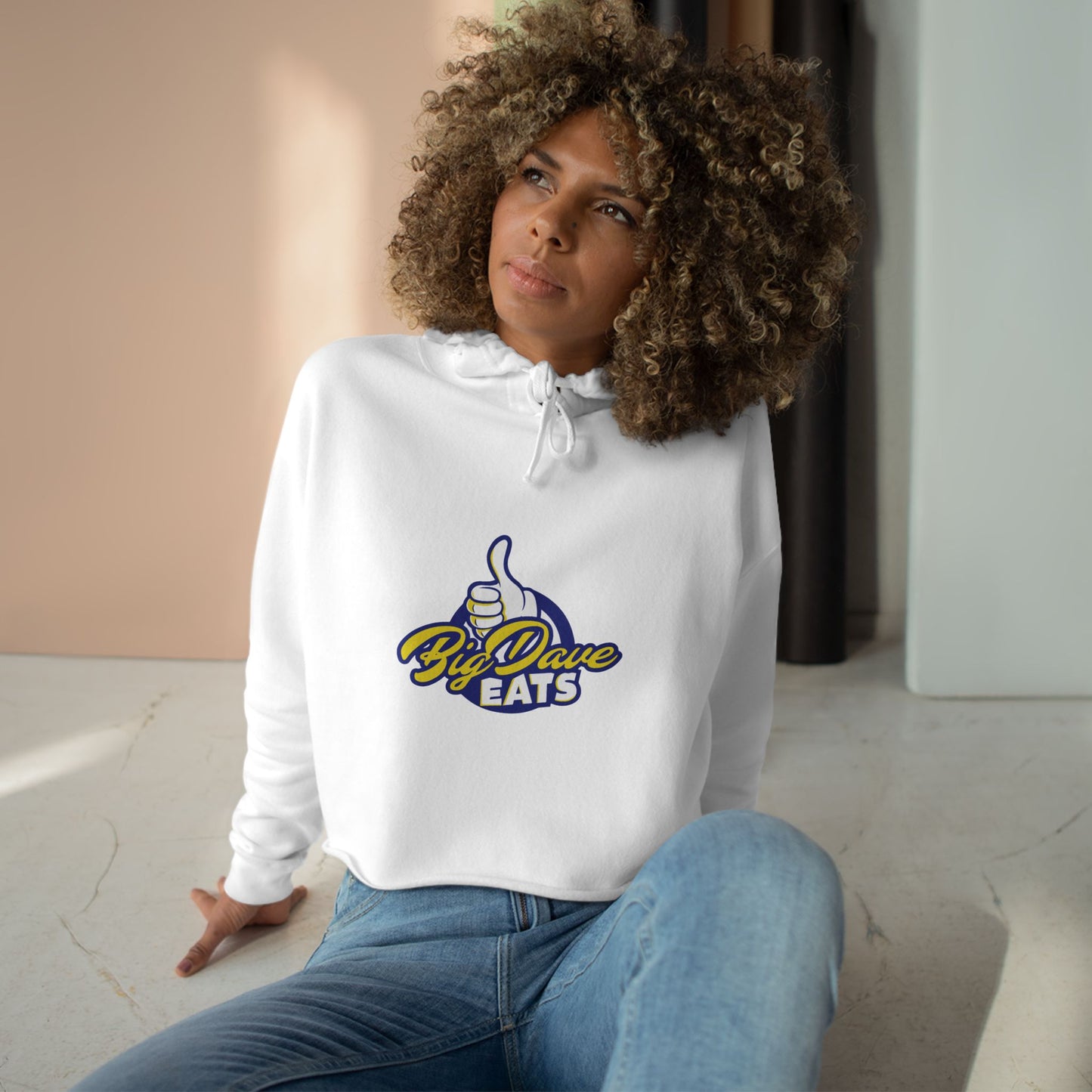 Fun Foodie Crop Hoodie - Big Dave EATS, Casual Wear, Gift for Food Lovers, Spring Fashion, Trendy Outfit