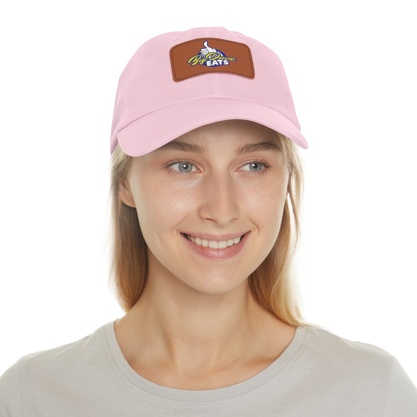 Stylish Leather Patch Dad Hat, Custom Cap for Foodies, Casual Headwear, Perfect Gift for Dads & Grilling Enthusiasts