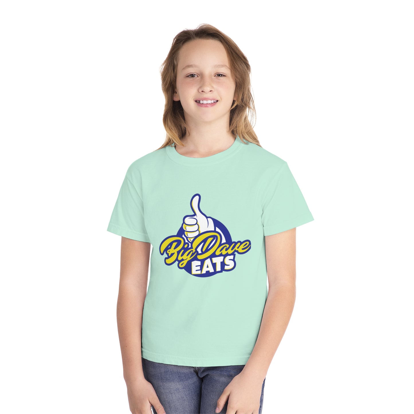 Youth Midweight Tee - Big Dave Eats, Fun T-Shirt for Kids, Perfect for Food Lovers, Casual Wear, Birthday Gift, Summer Style