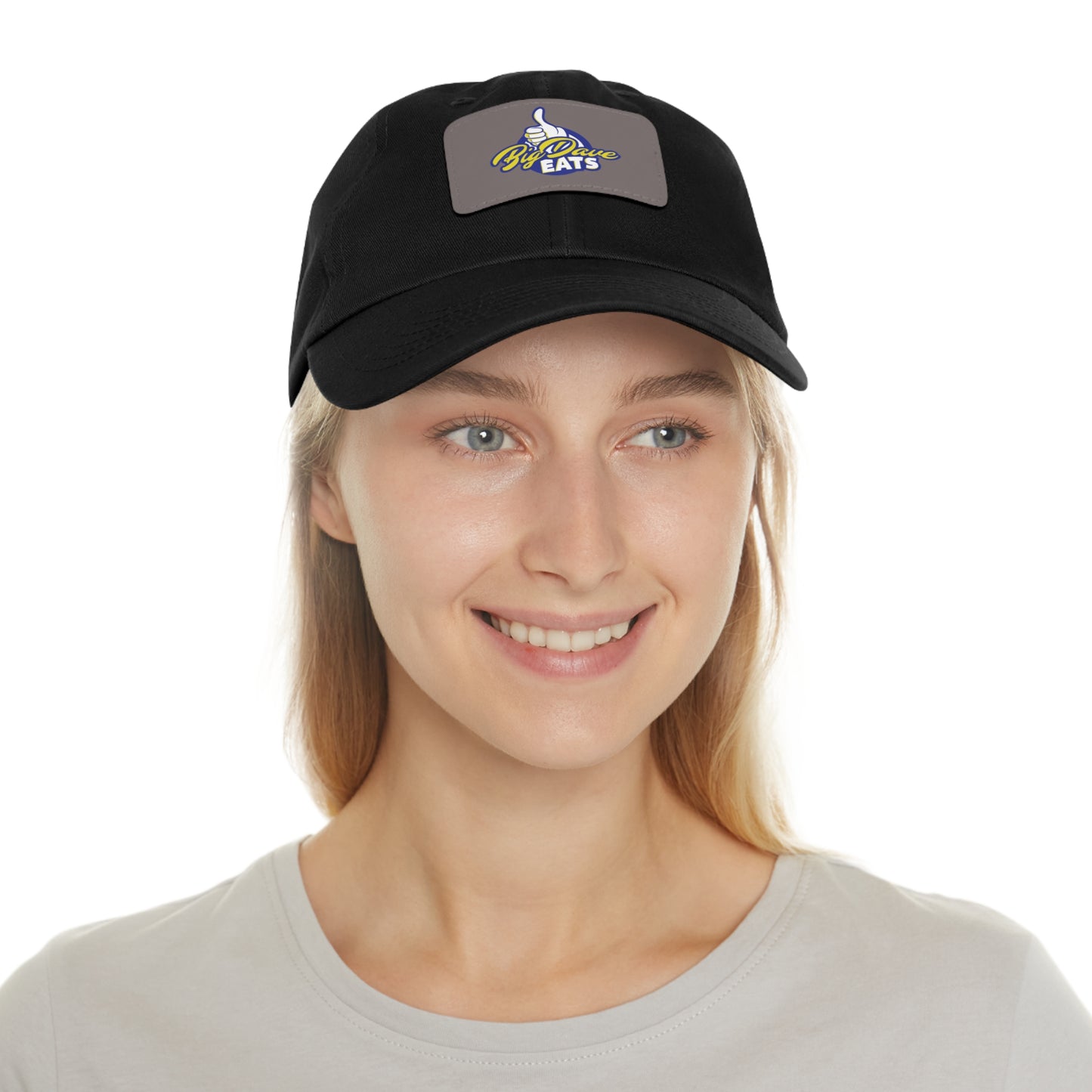 Stylish Leather Patch Dad Hat, Custom Cap for Foodies, Casual Headwear, Perfect Gift for Dads & Grilling Enthusiasts