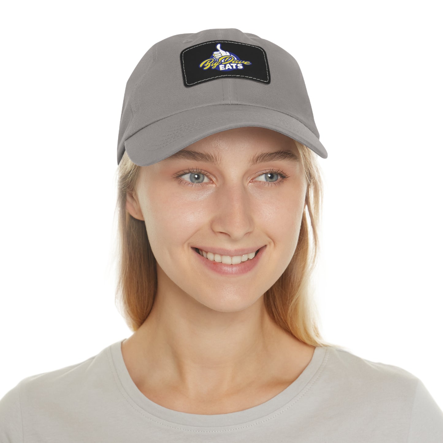 Stylish Leather Patch Dad Hat, Custom Cap for Foodies, Casual Headwear, Perfect Gift for Dads & Grilling Enthusiasts