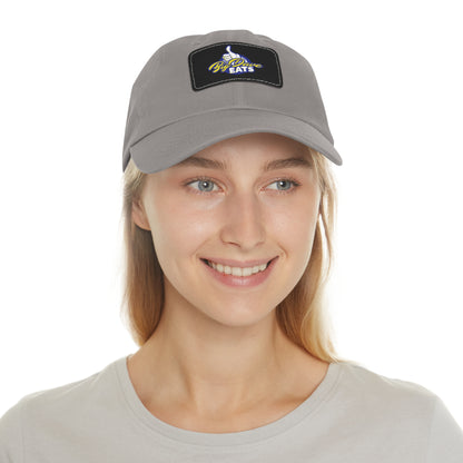 Stylish Leather Patch Dad Hat, Custom Cap for Foodies, Casual Headwear, Perfect Gift for Dads & Grilling Enthusiasts