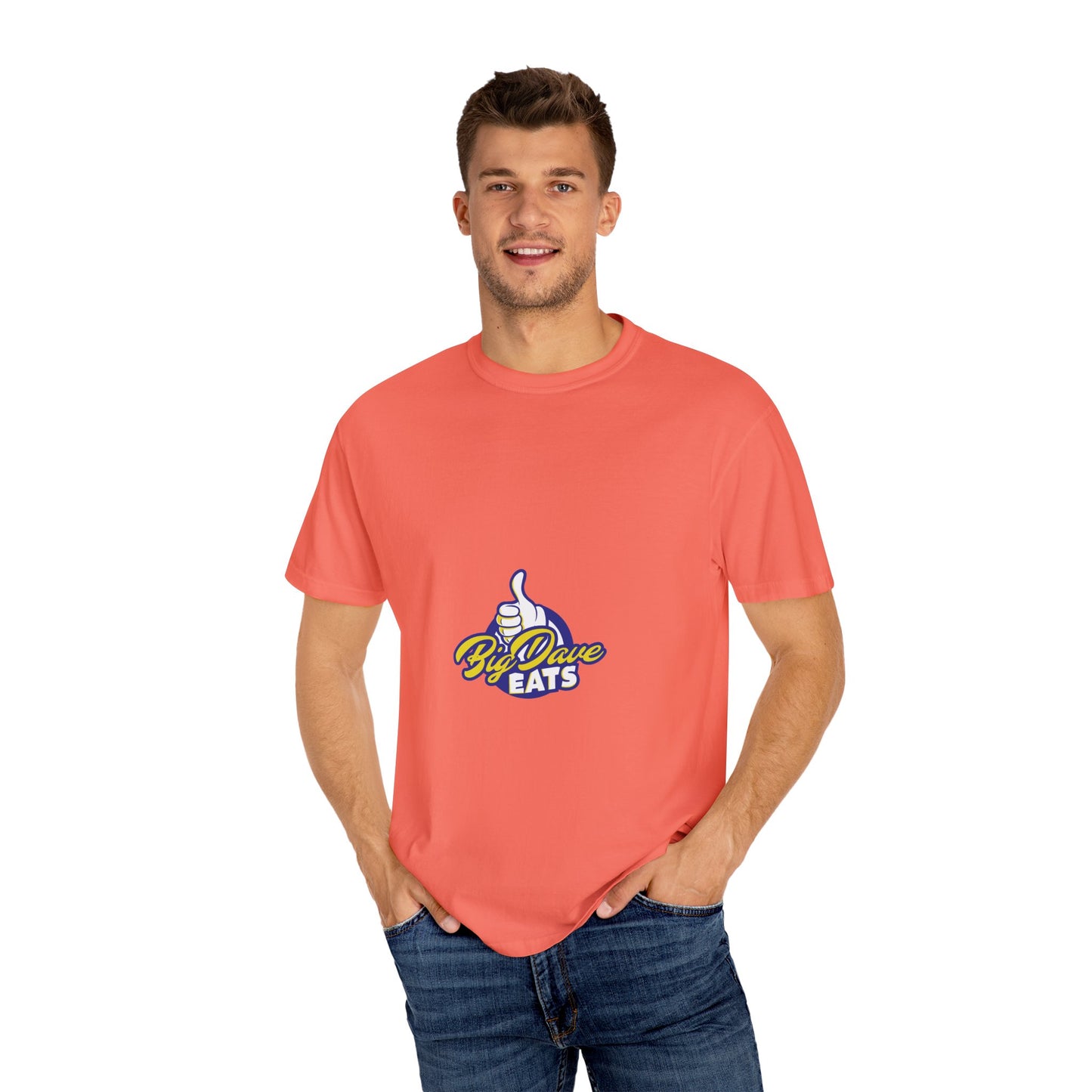 Unisex Garment-Dyed T-Shirt with 'By Dave Eats' Design, Casual Wear, Foodie Gift, Comfortable Everyday Tee, Great for BBQs and Parties