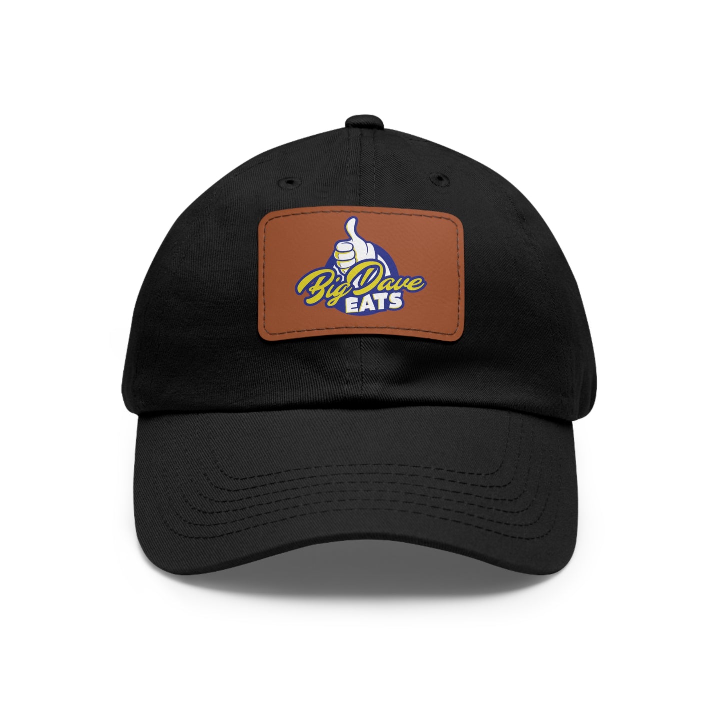 Stylish Leather Patch Dad Hat, Custom Cap for Foodies, Casual Headwear, Perfect Gift for Dads & Grilling Enthusiasts