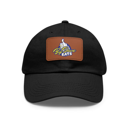 Stylish Leather Patch Dad Hat, Custom Cap for Foodies, Casual Headwear, Perfect Gift for Dads & Grilling Enthusiasts