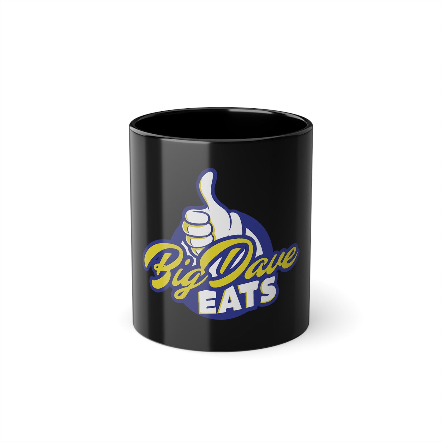 Big Dave Eats Coffee Cup, 11oz, Black Mug for Coffee Lovers, Gift for Foodies, Personalized Kitchen Decor, Unique Collectible