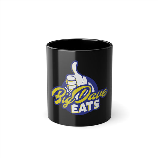 Big Dave Eats Coffee Cup, 11oz, Black Mug for Coffee Lovers, Gift for Foodies, Personalized Kitchen Decor, Unique Collectible