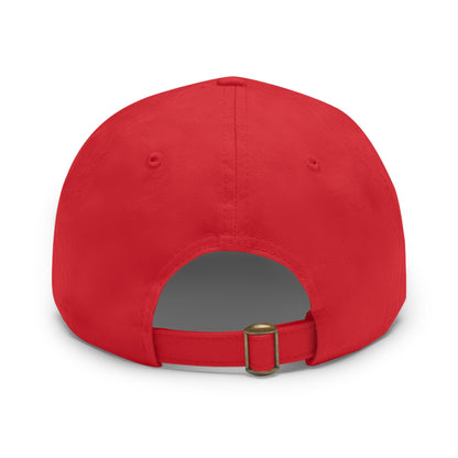 Stylish Leather Patch Dad Hat, Custom Cap for Foodies, Casual Headwear, Perfect Gift for Dads & Grilling Enthusiasts