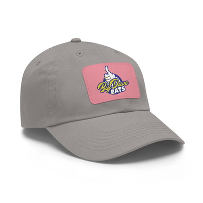 Stylish Leather Patch Dad Hat, Custom Cap for Foodies, Casual Headwear, Perfect Gift for Dads & Grilling Enthusiasts