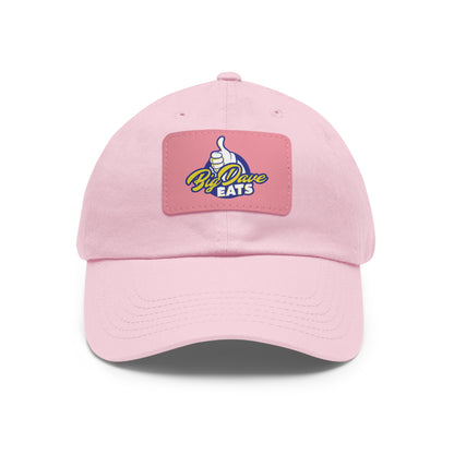 Stylish Leather Patch Dad Hat, Custom Cap for Foodies, Casual Headwear, Perfect Gift for Dads & Grilling Enthusiasts