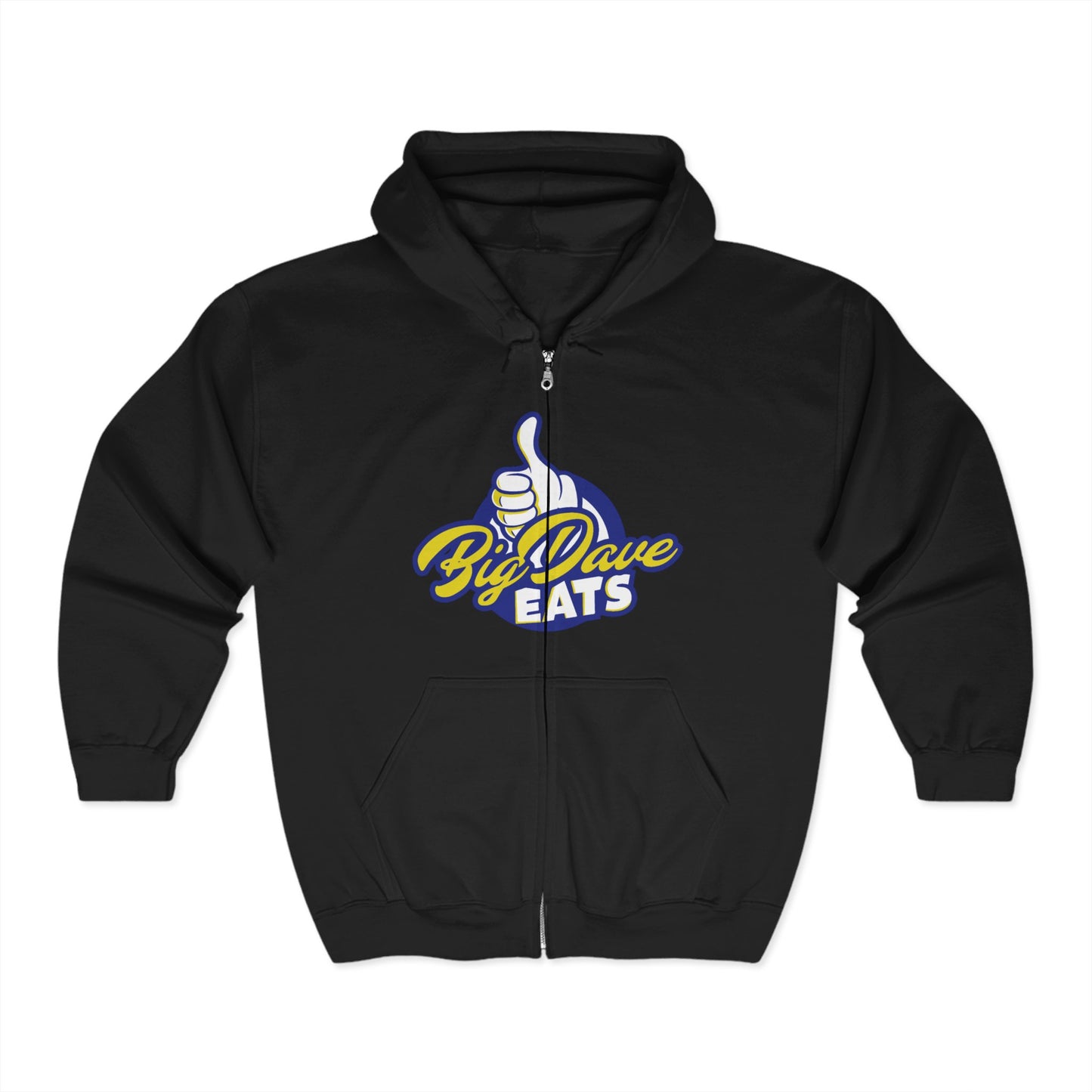 Big Dave Eats Zip Hoodie - Cozy Style, Casual Gift, Foodie Fashion, Cooking Enthusiast Apparel, Chef Hoodie
