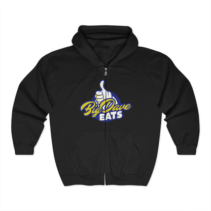 Big Dave Eats Zip Hoodie - Cozy Style, Casual Gift, Foodie Fashion, Cooking Enthusiast Apparel, Chef Hoodie